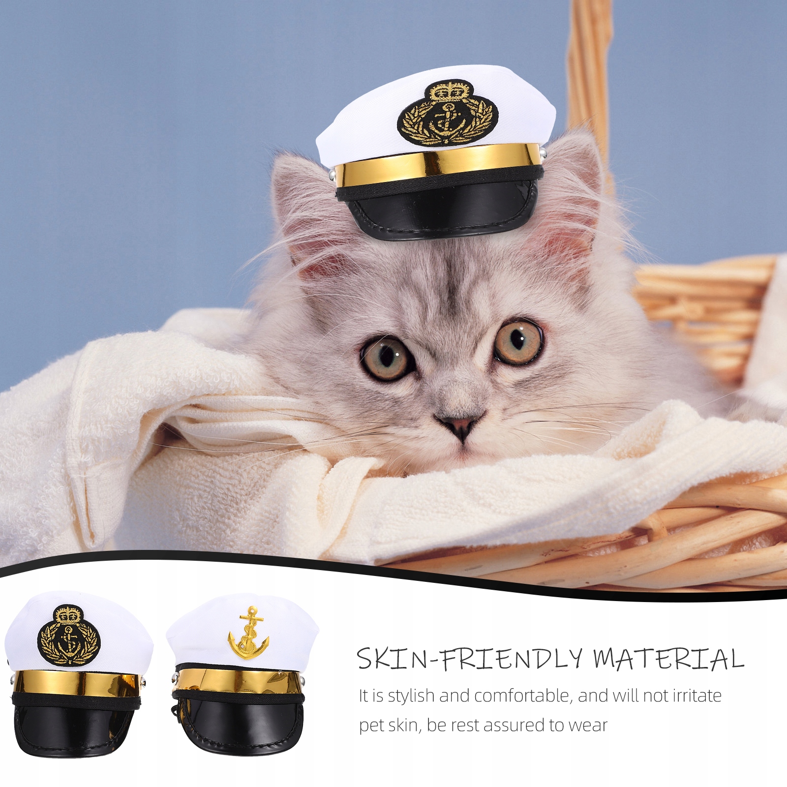 Czapka imprezowa dla kota kot marynarze czapka morska przebranie